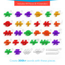  Spelly Straws Reusable Drinking Straws for Kids - Safe BPA Free Plastic Build Your Own Straws and Connectors Kit with 44 Letters and 4 Straw Bases - Fun Colored Educational Kids Toys or Party Favors