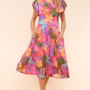  Ruffle Bloom Midi Dress With Pockets | S-3X
