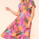 Ruffle Bloom Midi Dress With Pockets | S-3X