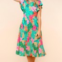  Ruffle Bloom Midi Dress With Pockets | S-3X