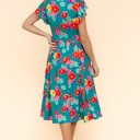  My Floral Spring Fit & Flare Midi Dress with Pockets | S-3X