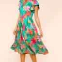  Ruffle Bloom Midi Dress With Pockets | S-3X