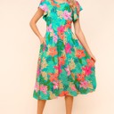  Ruffle Bloom Midi Dress With Pockets | S-3X
