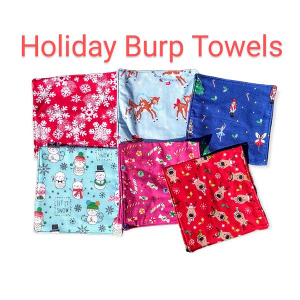 Holiday 3 Layer Burp Towels