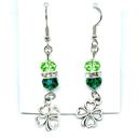  Beaded Shamrock Dangle Earrings