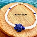 Royal Blue Heishi Beaded Turtle Anklets