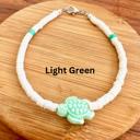 Light Green Heishi Beaded Turtle Anklets