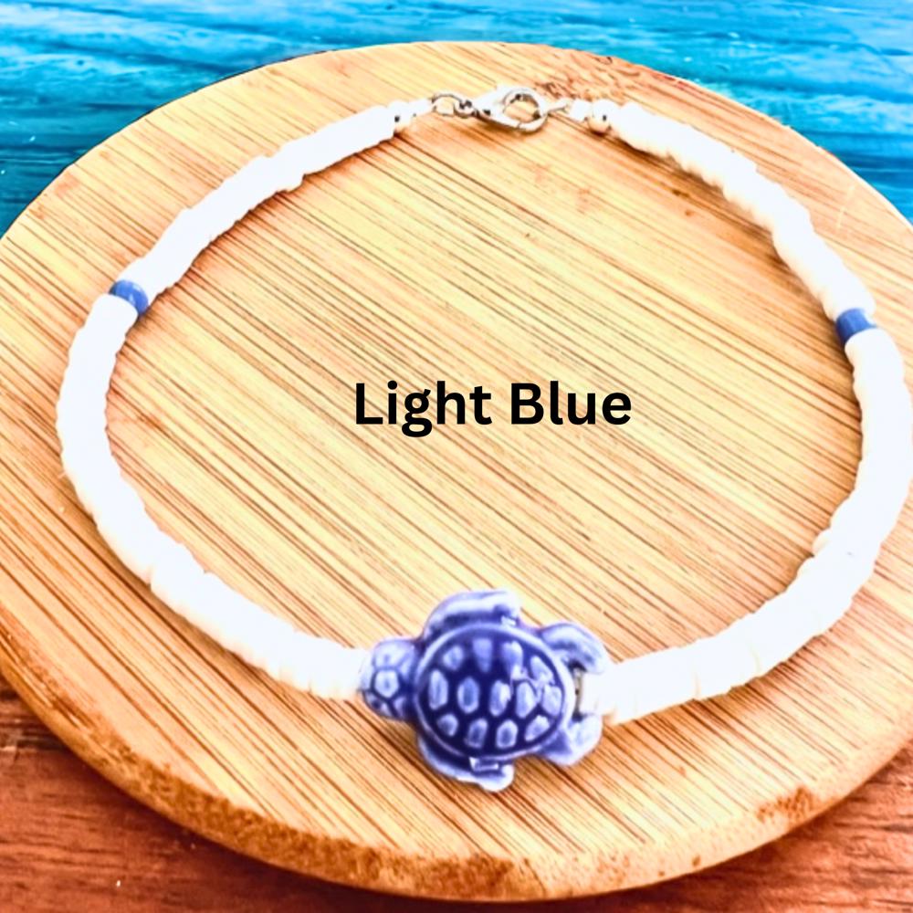 Heishi Beaded Turtle Anklets