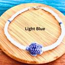 Light Blue Heishi Beaded Turtle Anklets