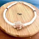 Tan Heishi Beaded Turtle Anklets