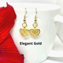 Elegant Gold Heart Dangle Earrings