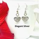 Elegant Silver Heart Dangle Earrings