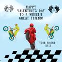 5 pack Valentines Day Motorcycle Keychain and Card Set for Classroom Gift Exchange