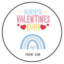 Option 5 Set of 12 Custom Valentines Day Stickers INCLUDES BAGS, Personalized School Valentines Day Treat Bag Stickers, class treats