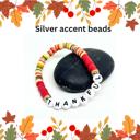 Silver Plated Thanksgiving Heishi Word Stretch Bracelet