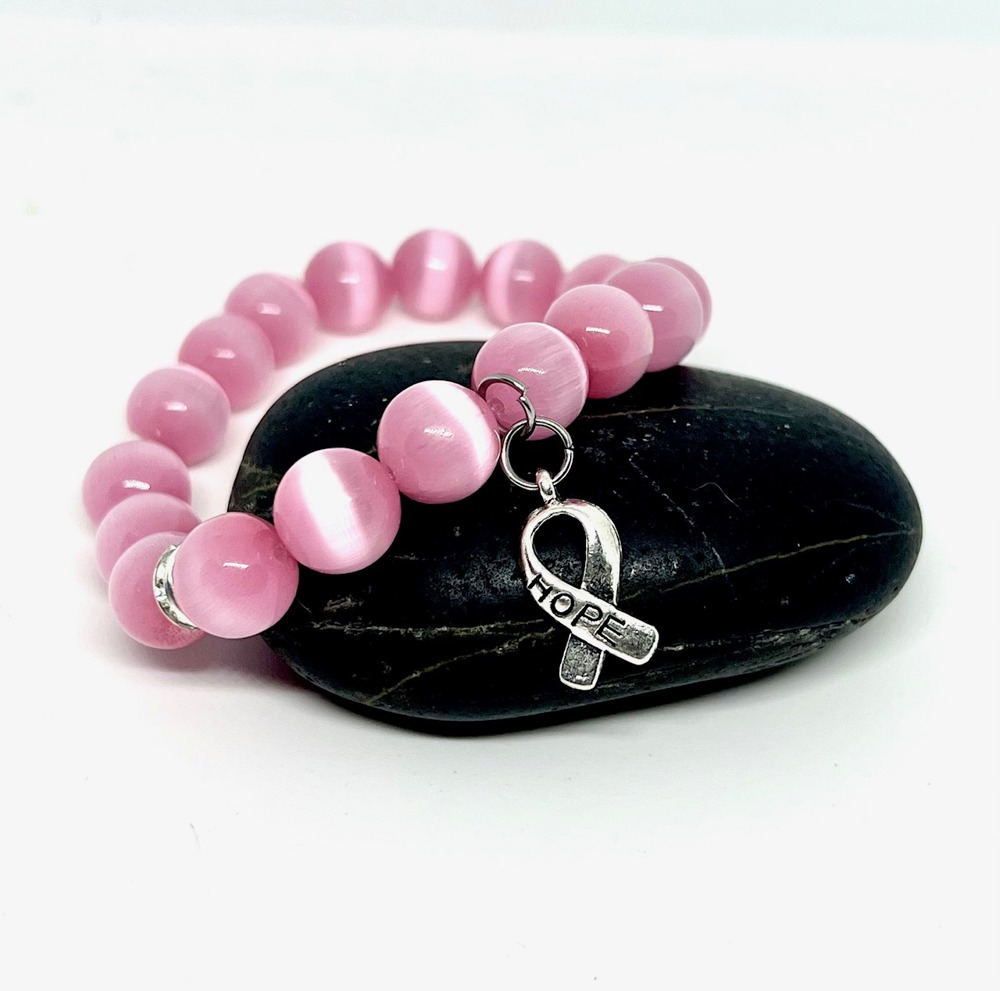 Breast Cancer Awareness Beaded Bracelet