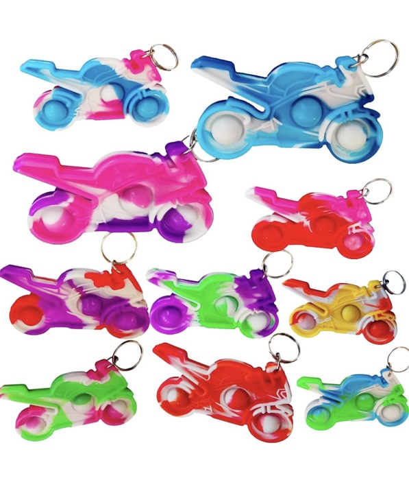 Valentines Day Motorcycle Keychain and Card Set for Classroom Gift Exchange