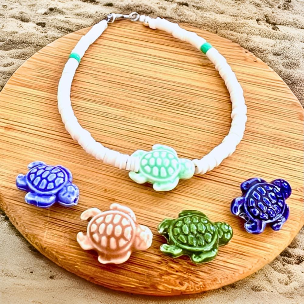 Heishi Beaded Turtle Anklets