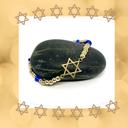  Star of David Gold Beaded Stretch Bracelet with Swarovski Crystal Accent Beads