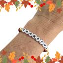  Thanksgiving Heishi Word Stretch Bracelet