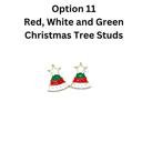 red whit and green christmas trees Adorable Christmas Earrings