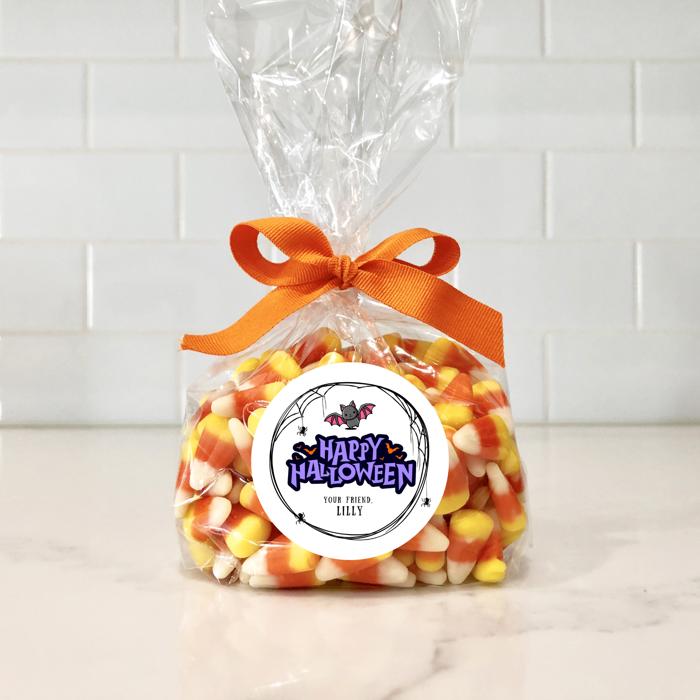 Personalized Halloween Treat Bags and Stickers