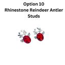 Option 10 Rhinestone Reindeer Adorable Christmas Earrings