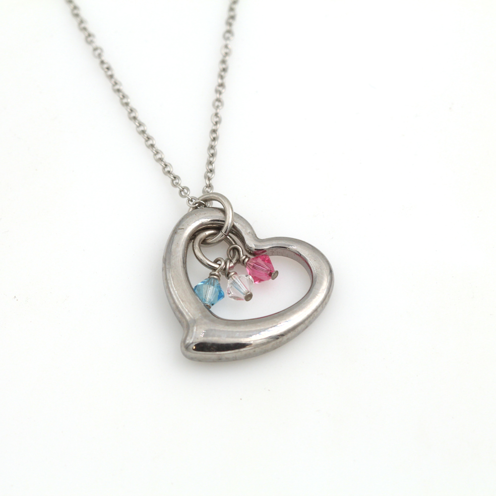 Birthstone HEART Necklace - LARGE