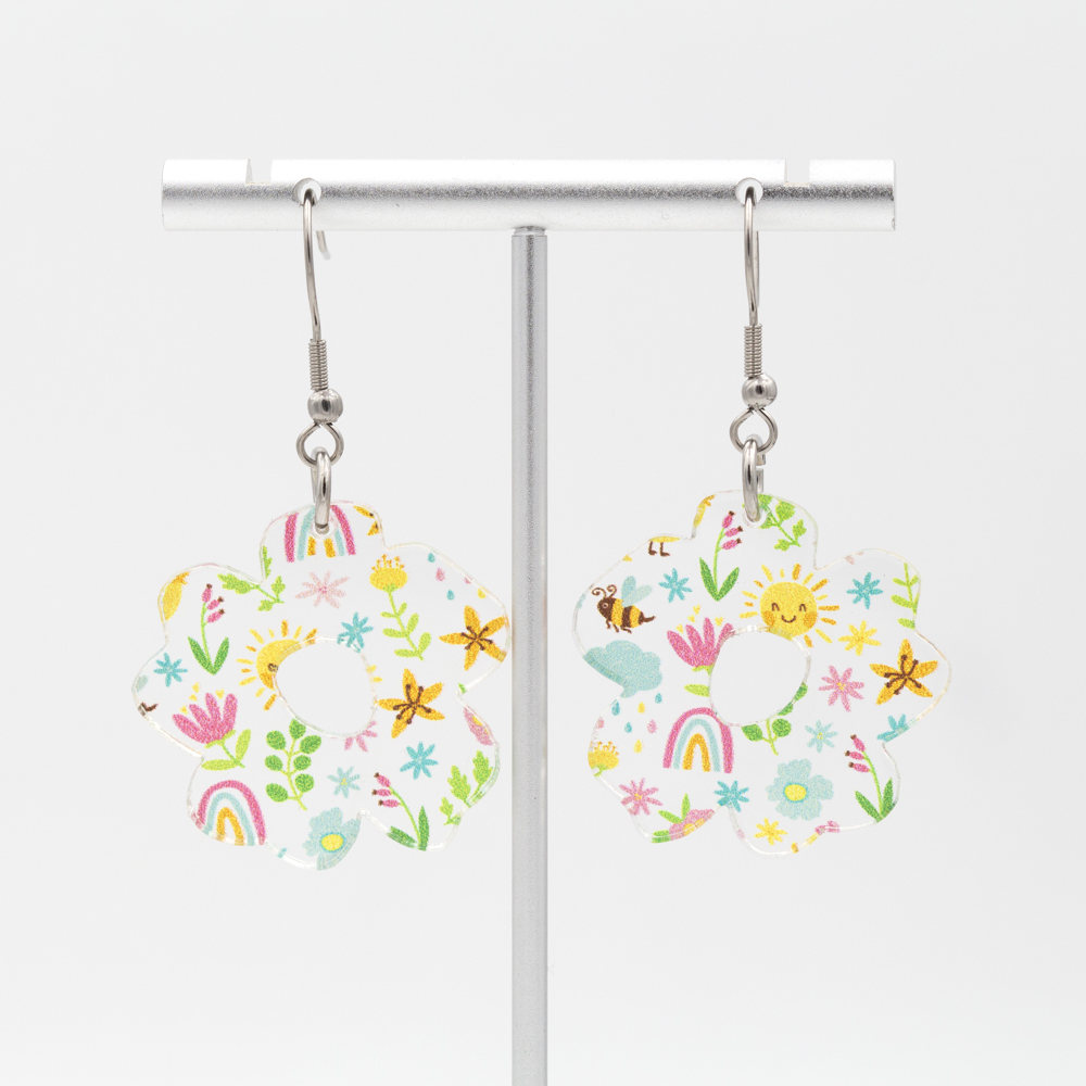 Bright Spring | Boho Flower Acrylic Dangle Earrings