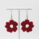  Matte Burgundy | Boho Flower Acrylic Dangle Earrings