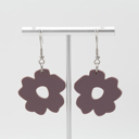  Matte Dusty Mauve | Boho Flower Acrylic Dangle Earrings