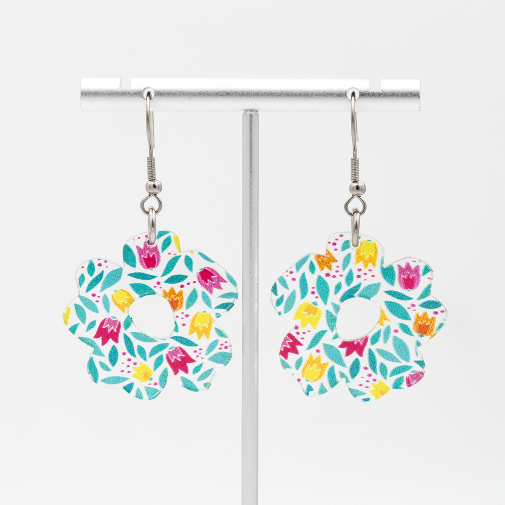 Tulips | Boho Flower Acrylic Dangle Earrings