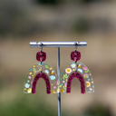  Bright Spring | Boho Rainbow Acrylic Dangle Earrings