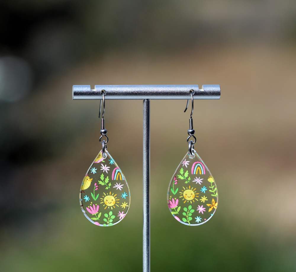 Bright Spring | Teardrop Acrylic Dangle Earrings