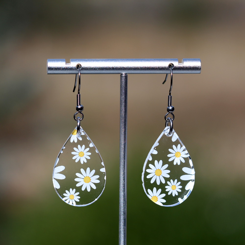 Daisy | Teardrop Acrylic Dangle Earrings