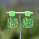  Cactus | Rounded Square Acrylic Dangle Earrings