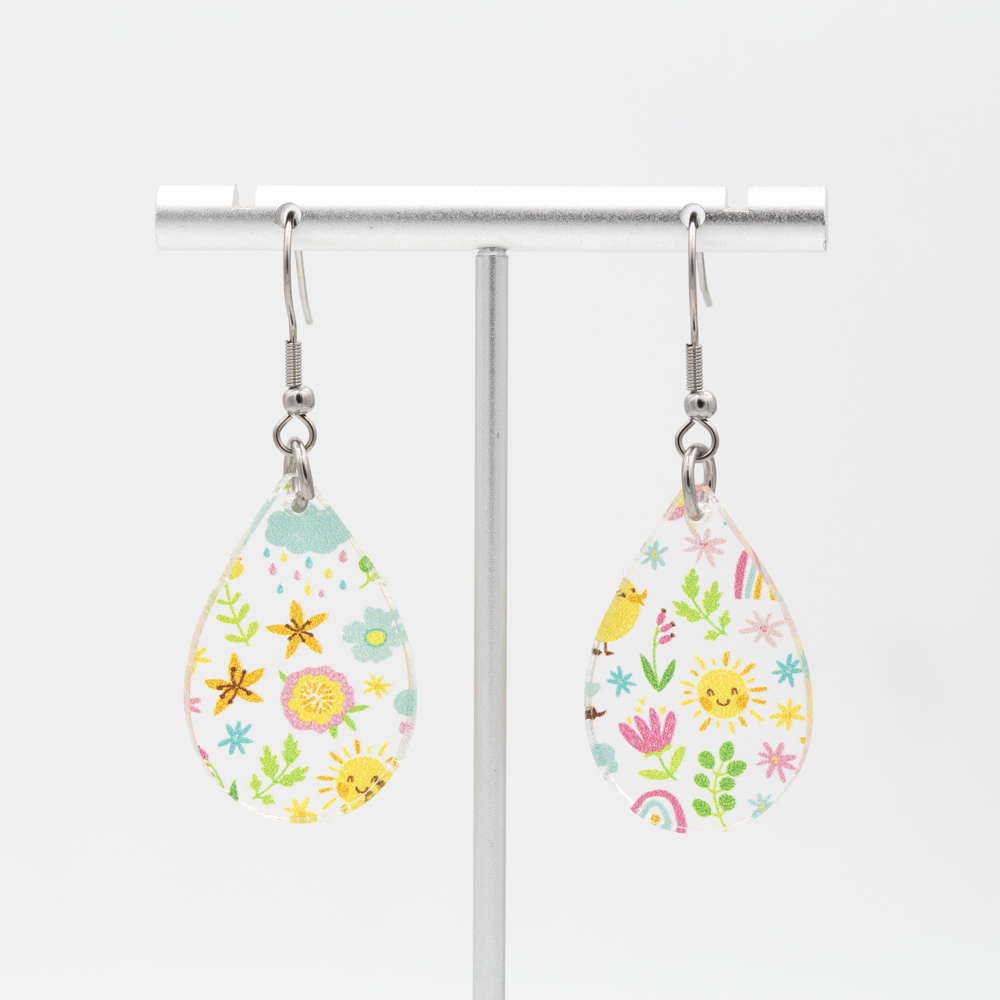 Bright Spring | Teardrop Acrylic Dangle Earrings