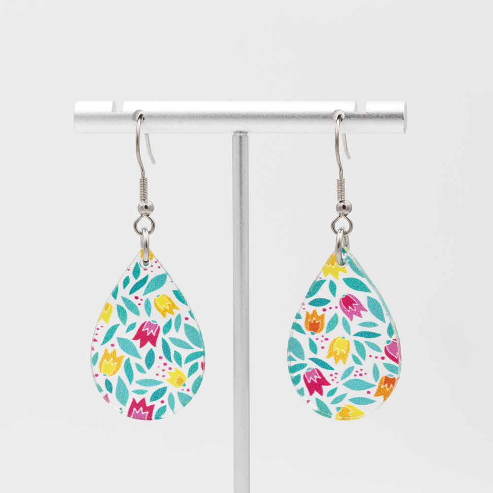 Tulips | Teardrop Acrylic Dangle Earrings