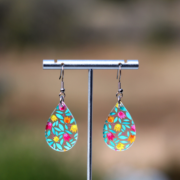 Tulips | Teardrop Acrylic Dangle Earrings