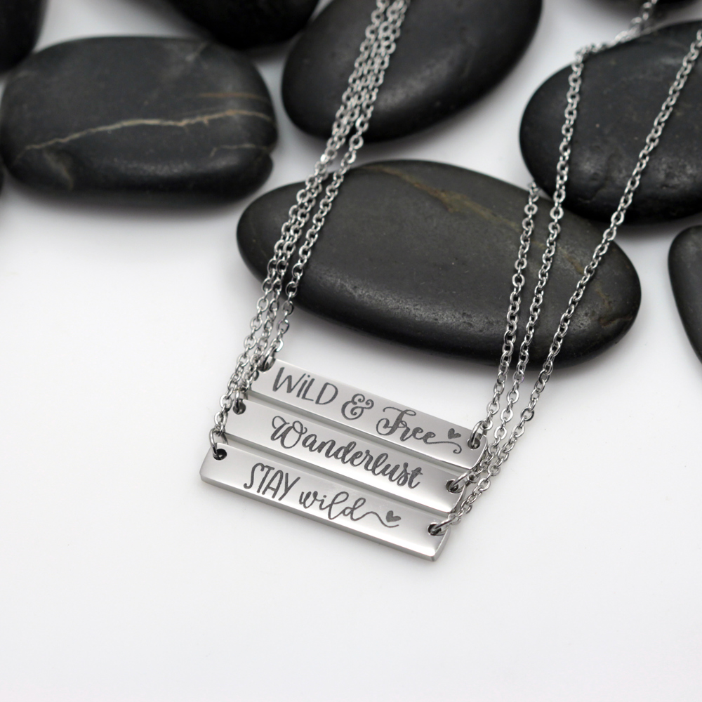 Choose Your Phrase | Motivational Quote Bar Necklace