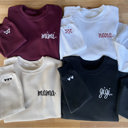  Custom Mama Heart Embroidered Sweatshirts