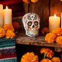  7" DOD Colorful Skull Planter