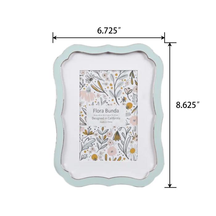 4x6 Vintage Blue Rectangle Zinc Alloy Frame