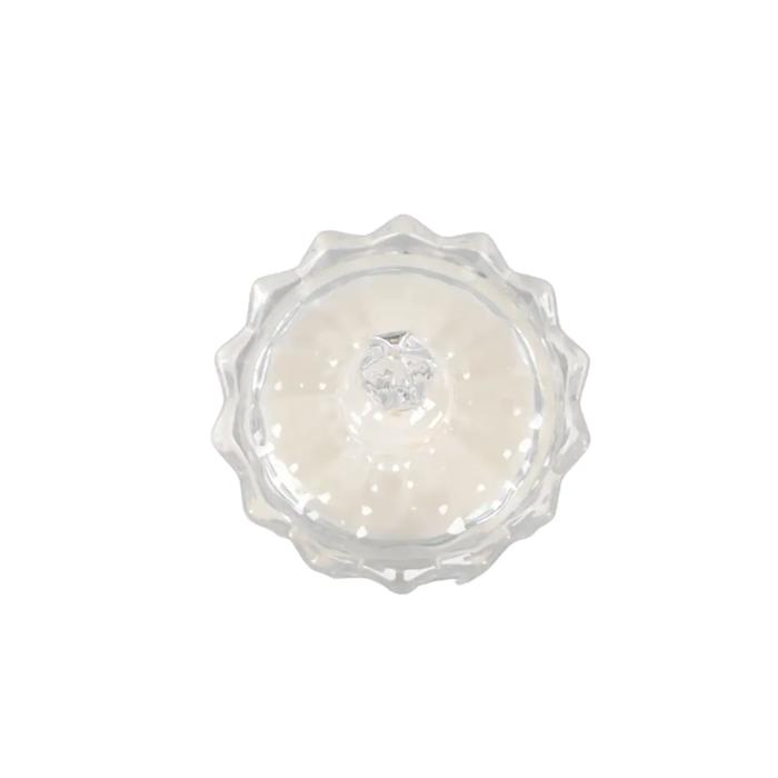 Clear Hobnail Glass Lidded Candle - Rose Garden