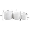  Set of 3 Scallop Wild Flower Ceramic Pots