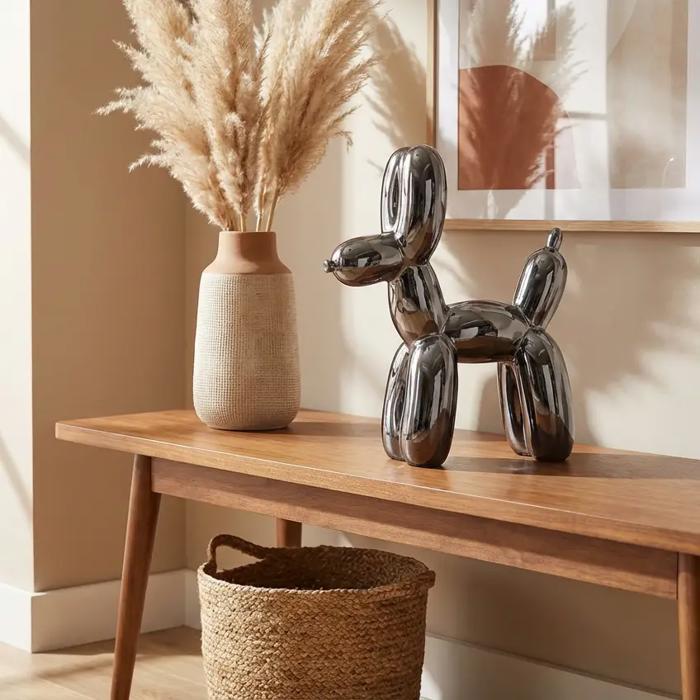 11"H Metallic Black Ceramic 