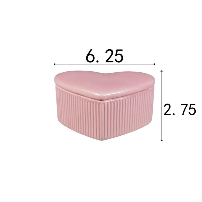 6.25" Ceramic Heart Candle w/Lid (14.5 oz) - Vanilla Cloud