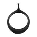  14.37" Round Black Open Oval Ceramic Decorative Accent