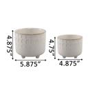  Set of 2 Textured Footed Ceramic Planters 