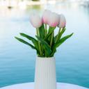  16" Pink Real-touch Tulips in Vase 